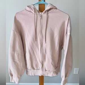 ALO Yoga Women’s Dusty Pink Blush Full Zip Hoodie Size Small